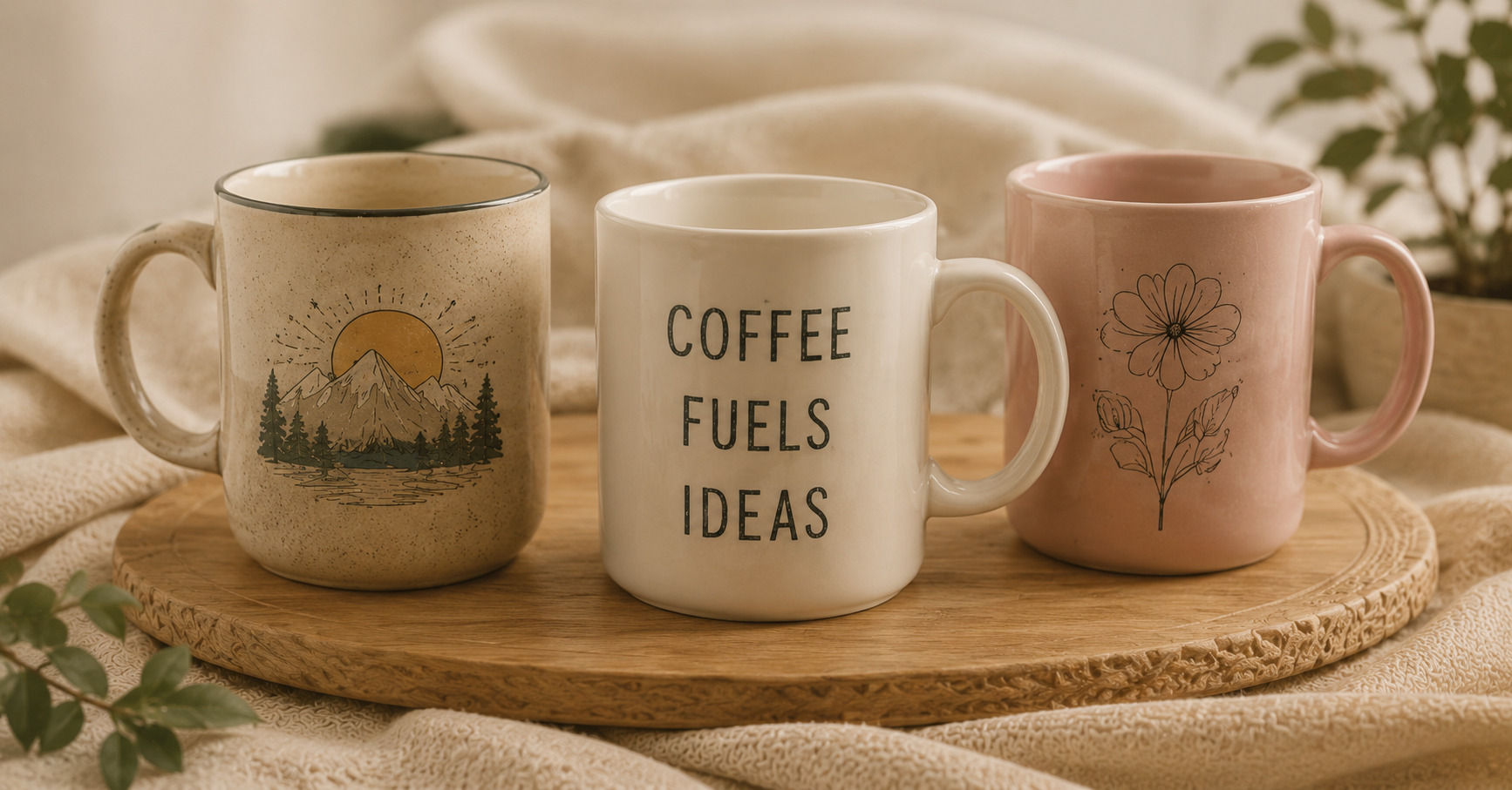 Creative coffee mugs with original artwork and gift-worthy designs.