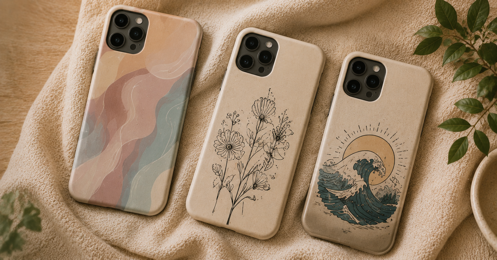 Protective phone cases with artistic designs and original graphics.