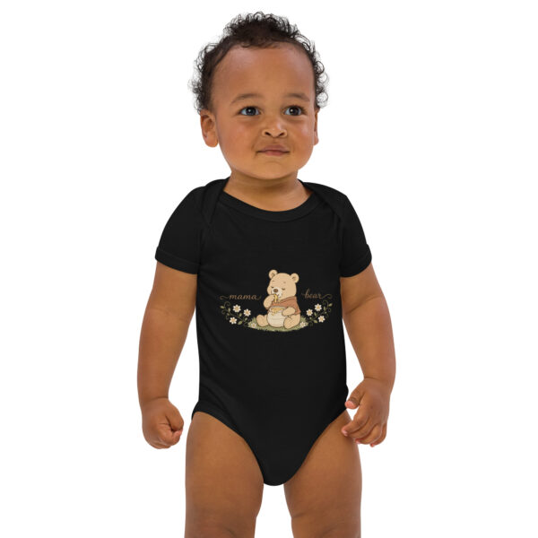 Organic cotton Mama Bear Baby Bodysuit | Cute Bear Newborn Outfit Gift