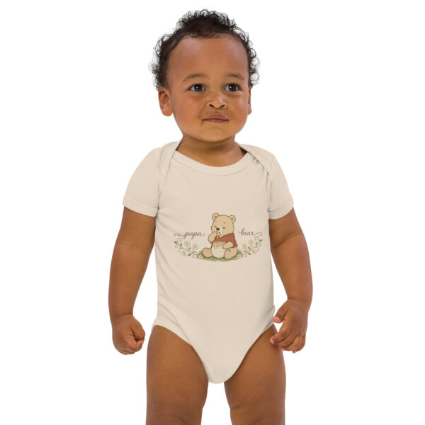 Organic cotton Papa Bear Baby Bodysuit | Cute Bear Newborn Outfit Gift