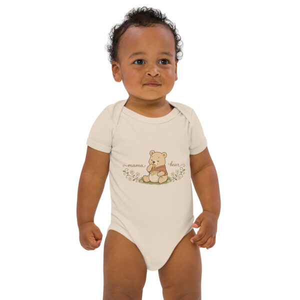 Organic cotton Mama Bear Baby Bodysuit | Cute Bear Newborn Outfit Gift