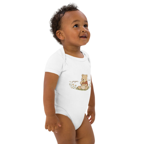 Organic cotton Papa Bear Baby Bodysuit | Cute Bear Newborn Outfit Gift